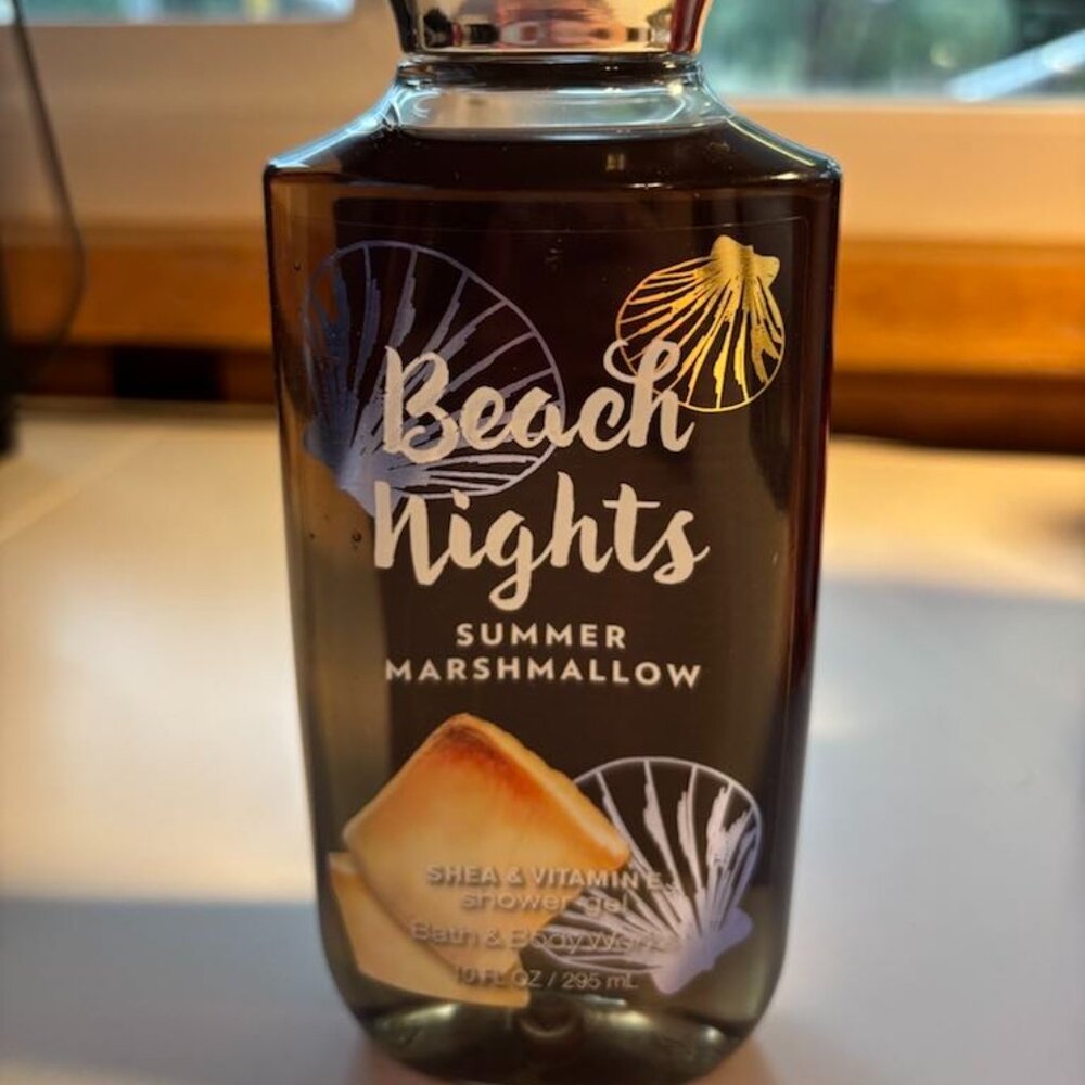 Bath & Body Works BEACH NIGHTS Summer Marshmallow Shower Gel Wash 10 oz